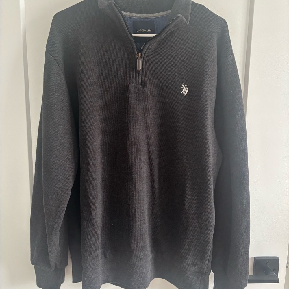U.S. Polo Assn. Men's Black Zip-Up Sweater - Picture 3 of 4
